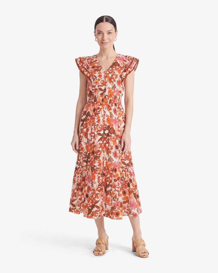 Meg Midi Dress in Botanical Garden