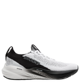 A pair of men's Brooks Glycerin Stealthfit 22 running shoes in white color with black accents.