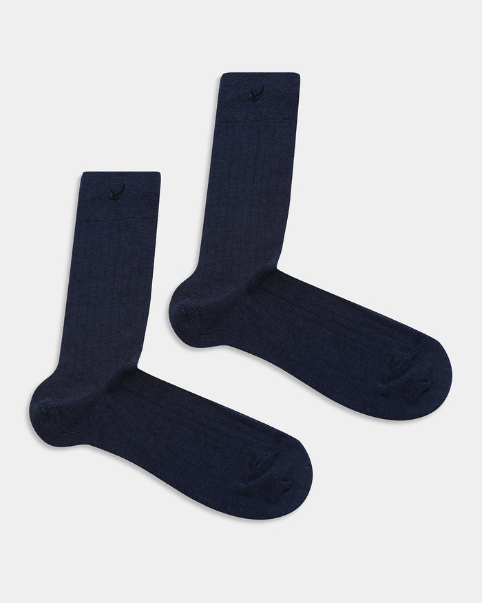 Mercerised Cotton Crew Length Socks Pack of 3 - Ahoy
