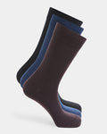 Mercerised Cotton Crew Length Socks Pack of 3 - Amber