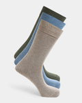Mercerised Cotton Crew Length Socks Pack of 3 - Apto