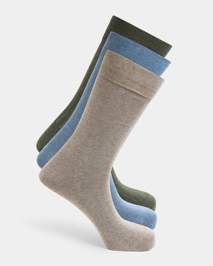 Mercerised Cotton Crew Length Socks Pack of 3 - Apto