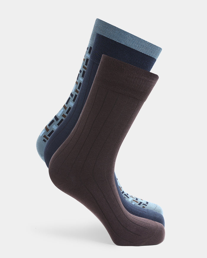 Mercerised Cotton Crew Length Socks Pack of 3 - Arc