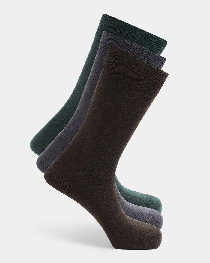 Mercerised Cotton Crew Length Socks Pack of 3 - Arise