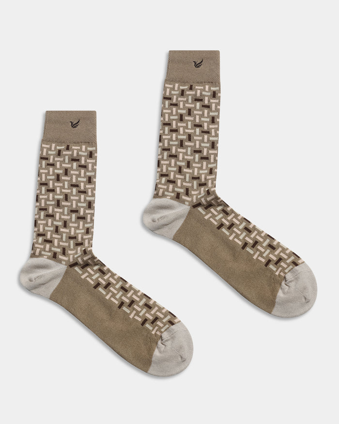 Mercerised Cotton Crew Length Socks Pack of 3 - Ash