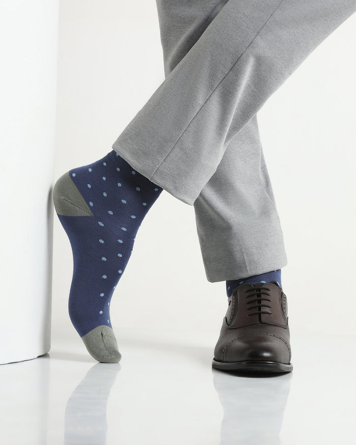 Mercerised Cotton Crew Length Socks Pack of 3 - Aster