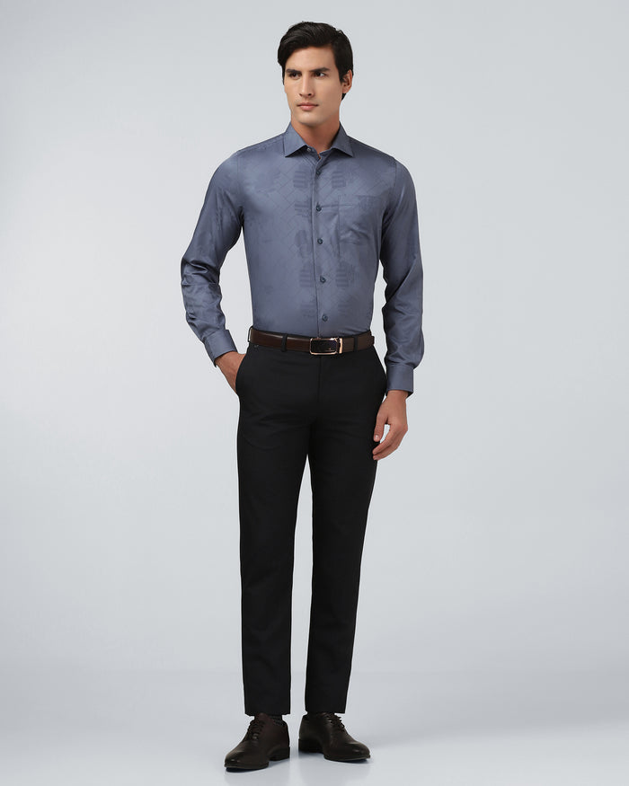 Mid Blue Jacquard Shirt - Ramen