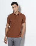 Mid Brown Textured Polo - Kim Chum