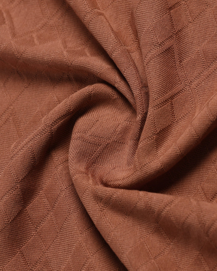 Mid Brown Textured Polo - Kim Chum