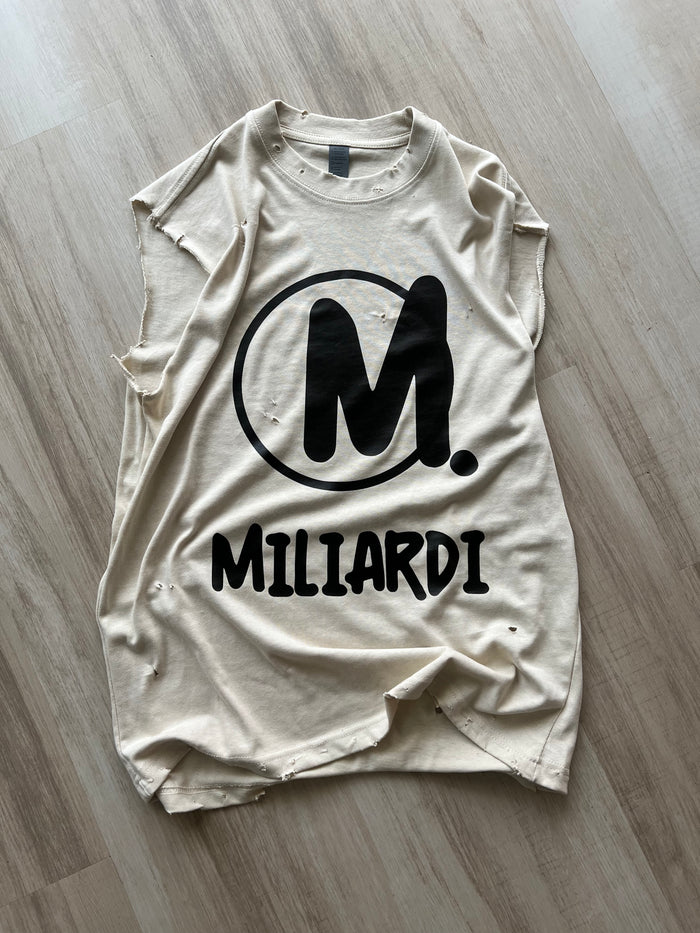 Miliardi Muscle Tee (Cream/Black)