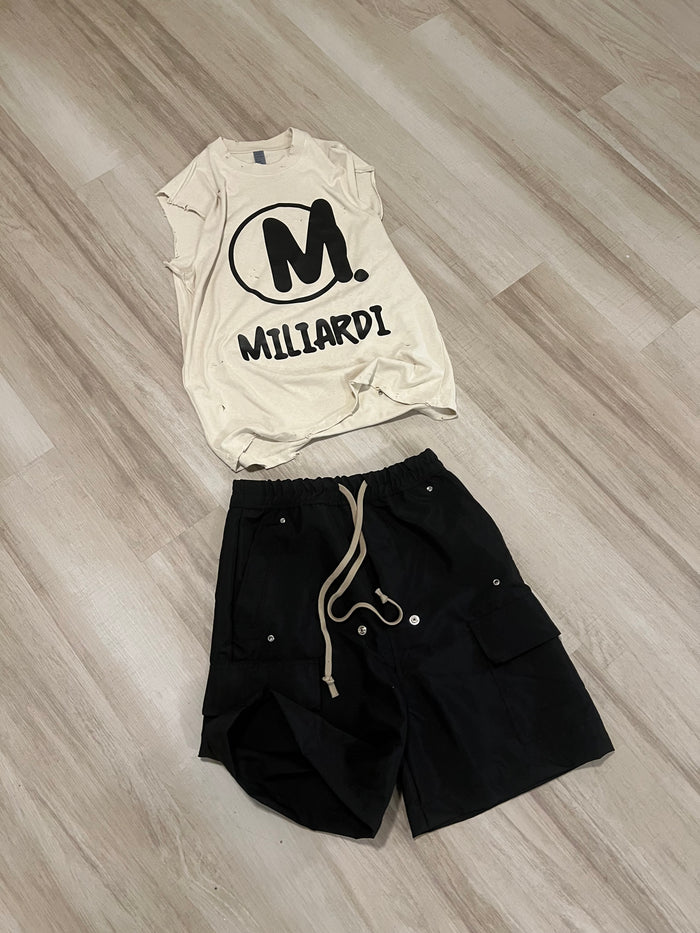 Miliardi Muscle Tee (Cream/Black)