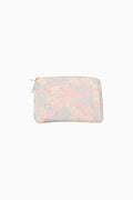 Pouch with a floral pattern on a white background