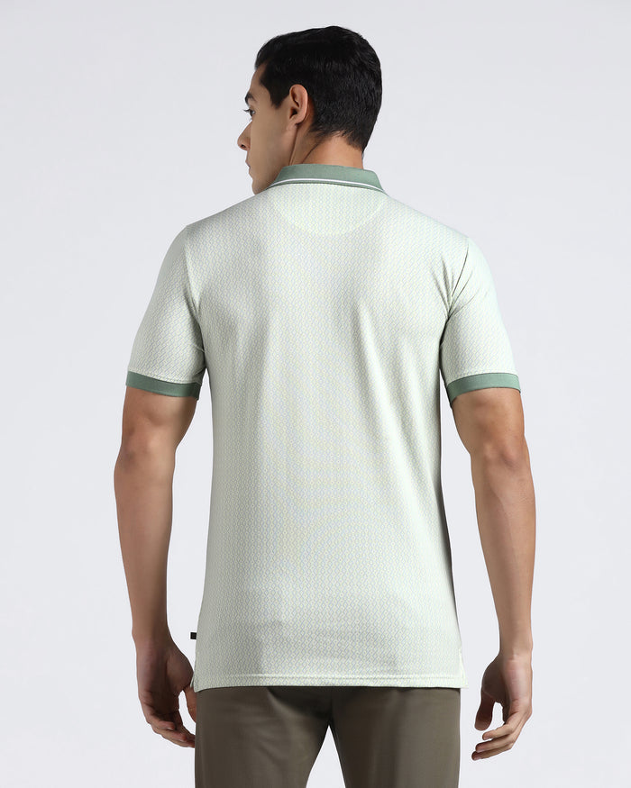 Mint Green Printed Polo - Mini