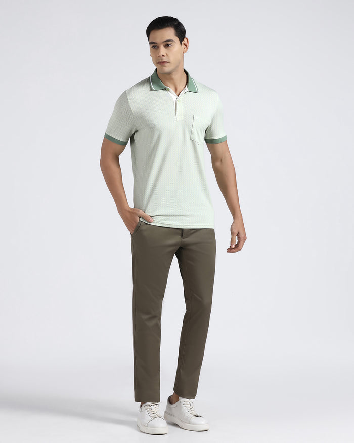 Mint Green Printed Polo - Mini
