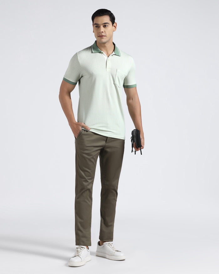 Mint Green Printed Polo - Mini