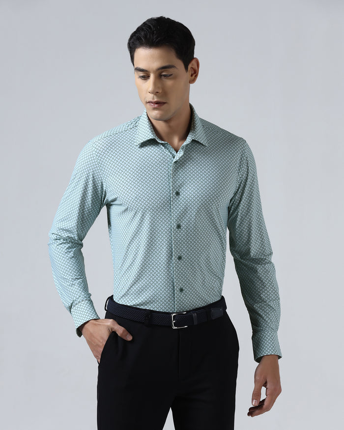 Mint TechPro Printed Shirt - Fossil