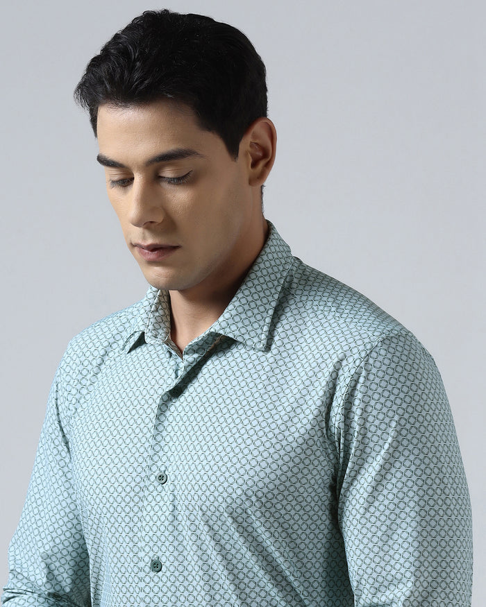 Mint TechPro Printed Shirt - Fossil
