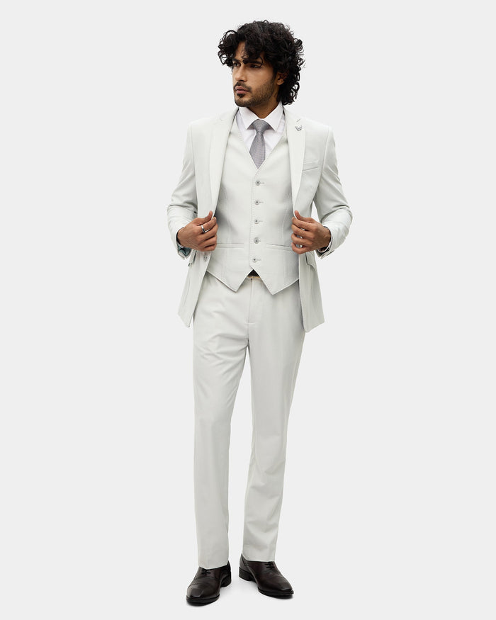 Mint Three Piece Textured Suit - Fidela