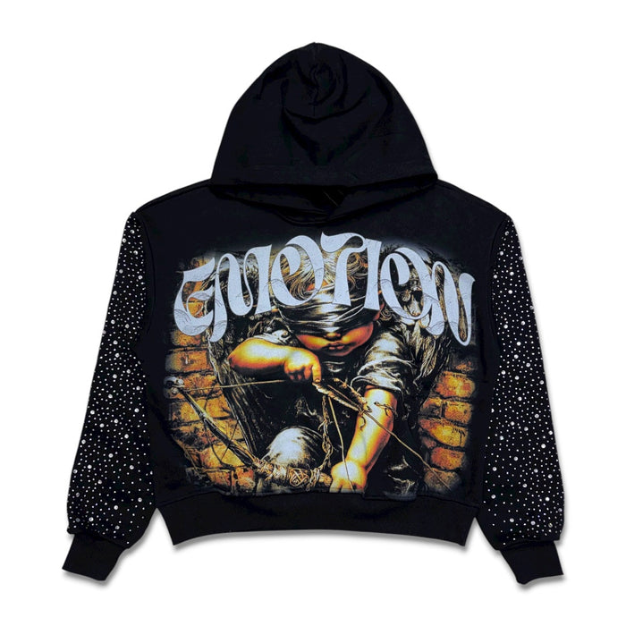 Mixed Emotion - Archer Rhinestone Hoodie - Black - Clique Apparel