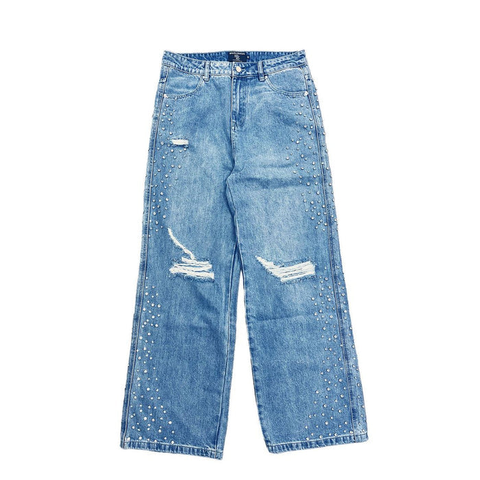 Mixed Emotion - Blue Stone Baggy Jeans - Clique Apparel