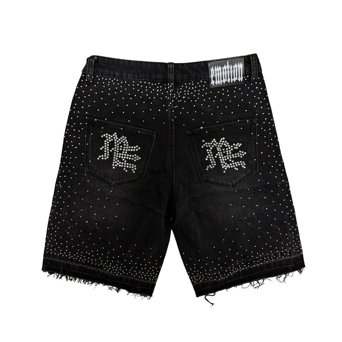 Mixed Emotion - ME Rhinestone Shorts - Black - Clique Apparel