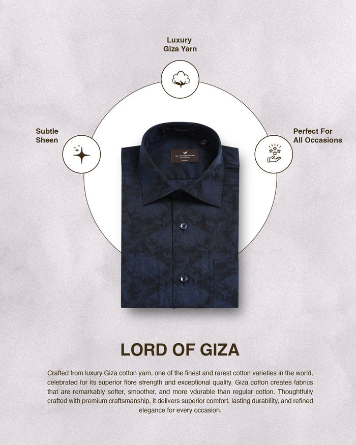 Navy Jacquard Shirt - Wasabi