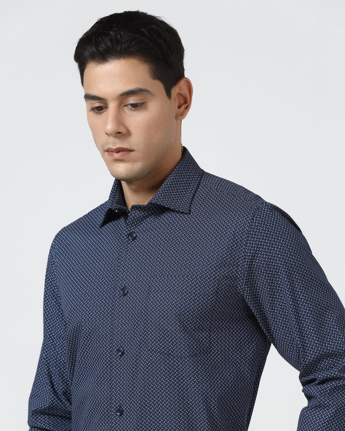 Navy Printed Shirt - Cyrus