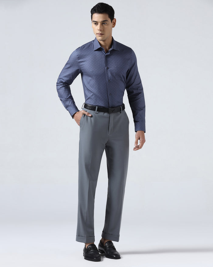 Navy Printed Shirt - Dunzo