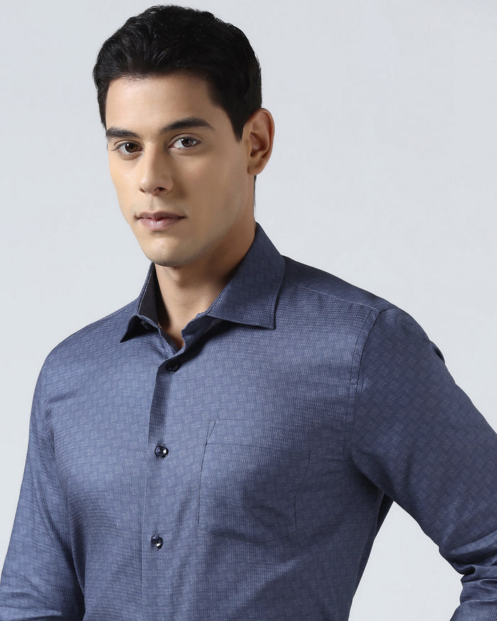 Navy Printed Shirt - Dunzo