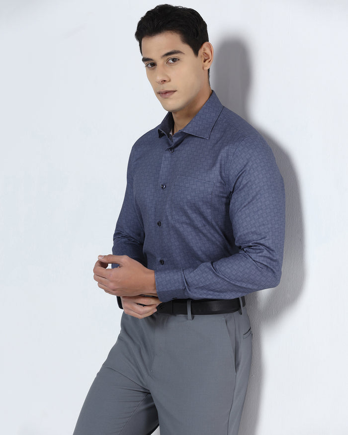 Navy Printed Shirt - Dunzo