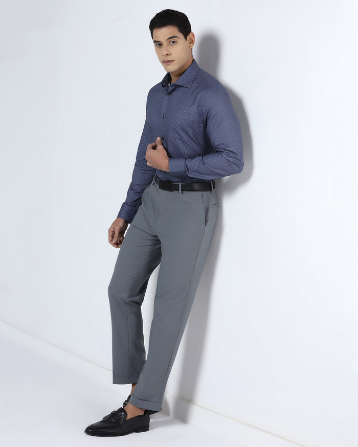 Navy Printed Shirt - Dunzo