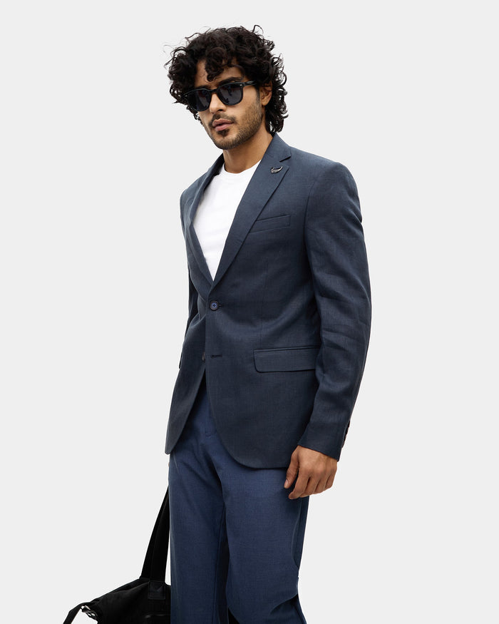 Navy Solid Blazer - Tanaka