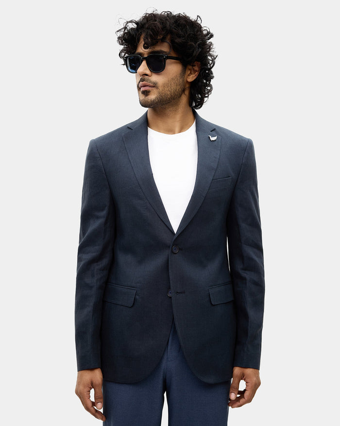Navy Solid Blazer - Tanaka