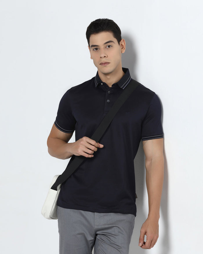 Navy Solid Polo - Ram