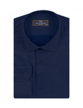 Navy Twill Classic Single Cuff Shirt-Makrom