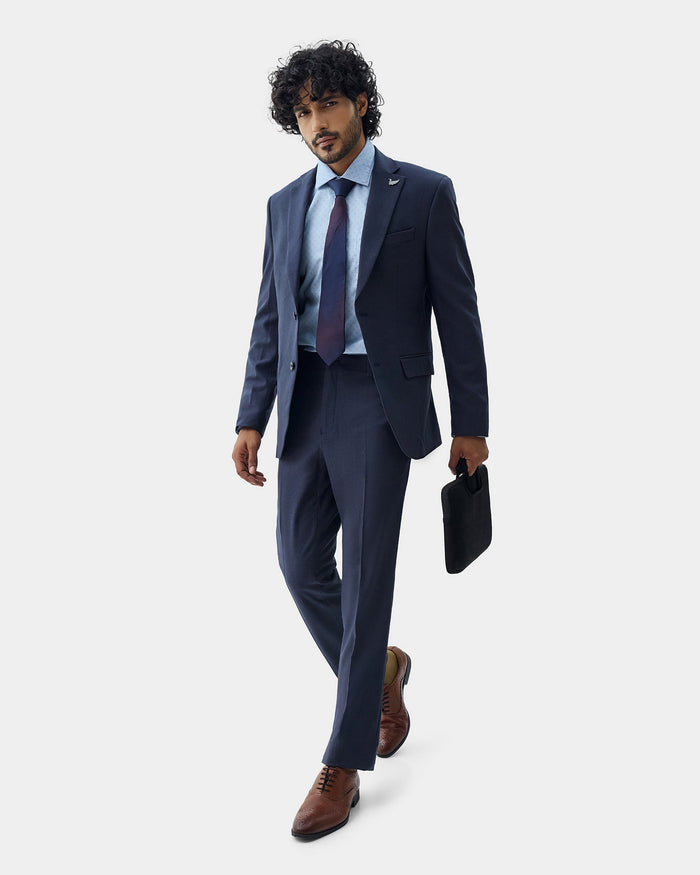 Navy Two Piece Solid Suit - Gesto