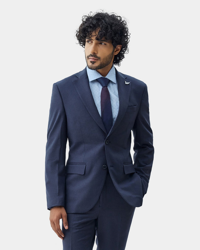 Navy Two Piece Solid Suit - Gesto