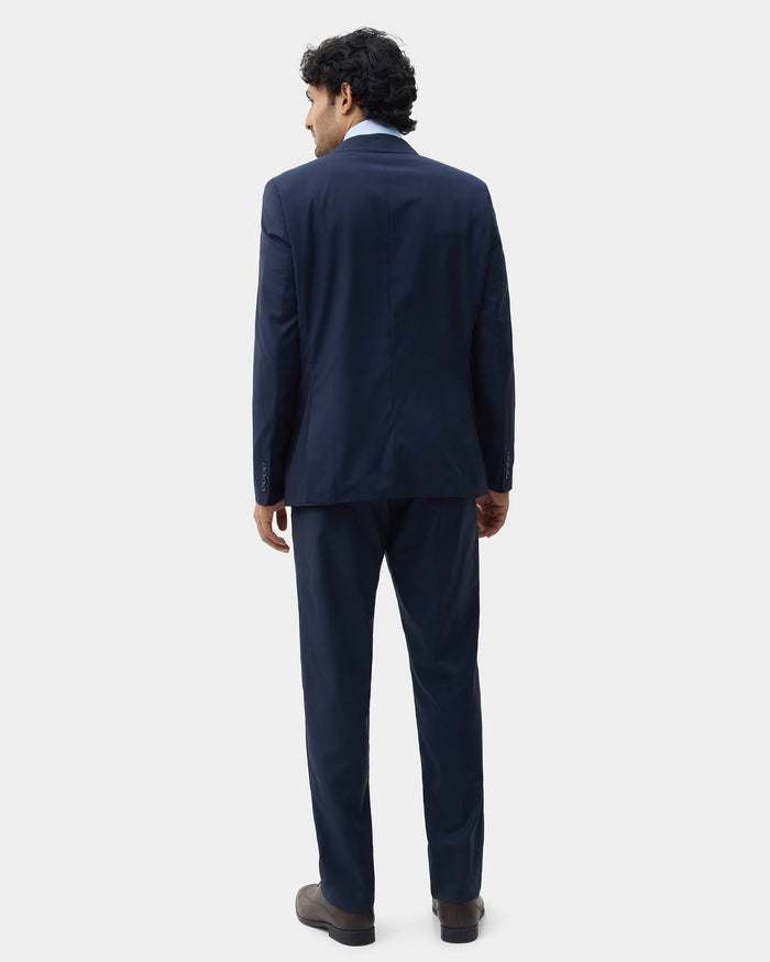 Navy Two Piece Textured Suit - Atoll