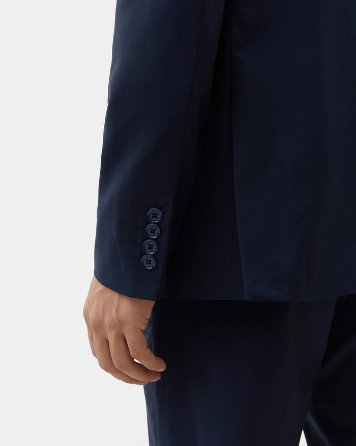 Navy Two Piece Textured Suit - Atoll