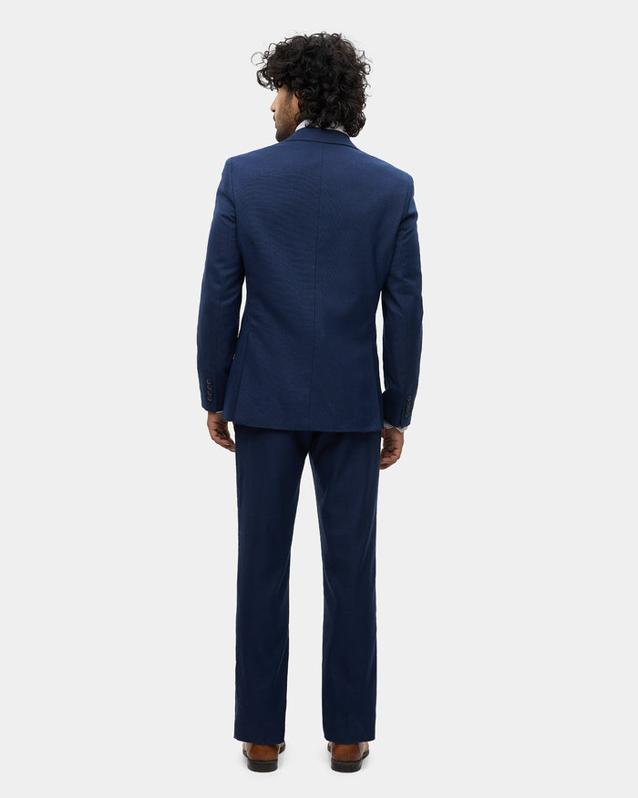 Navy Two Piece Textured Suit - Heckle