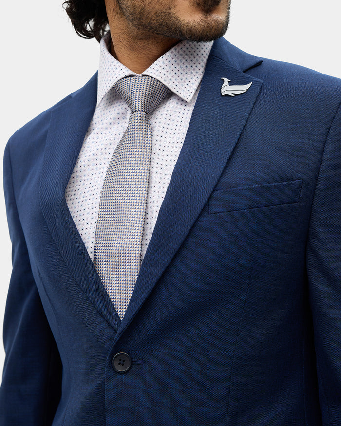Navy Two Piece Textured Suit - Heckle