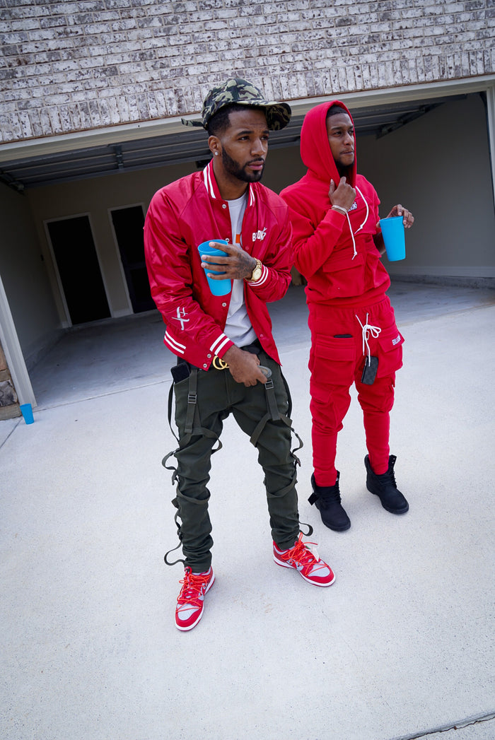 “Not 4 Social Distance” Varsity Jacket (Red/Reflective)