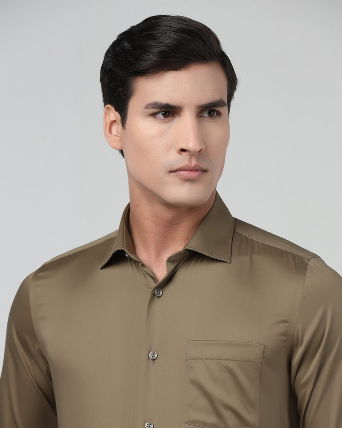 Ochre Unwrinkle Solid Shirt - Sylvia