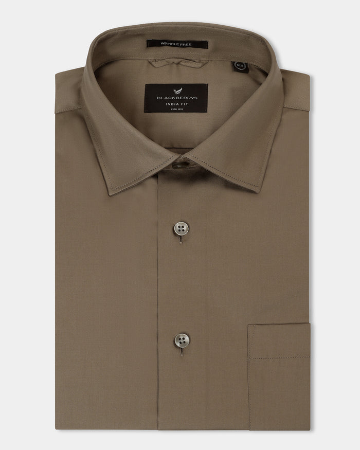 Ochre Unwrinkle Solid Shirt - Sylvia