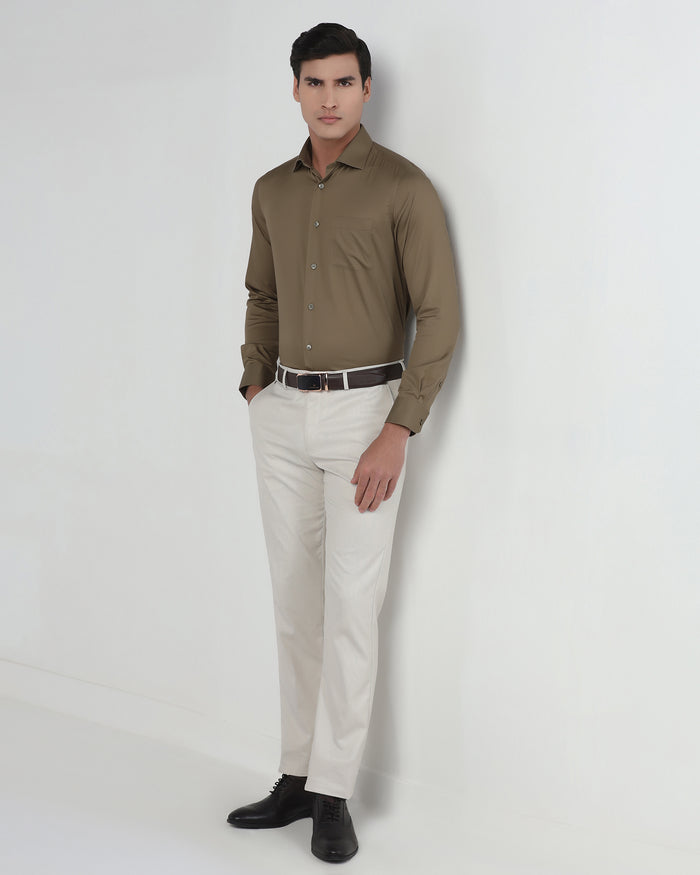 Ochre Unwrinkle Solid Shirt - Sylvia