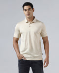Off White Textured Polo - Full