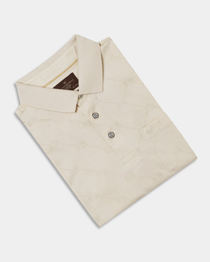 Off White Textured Polo - Full