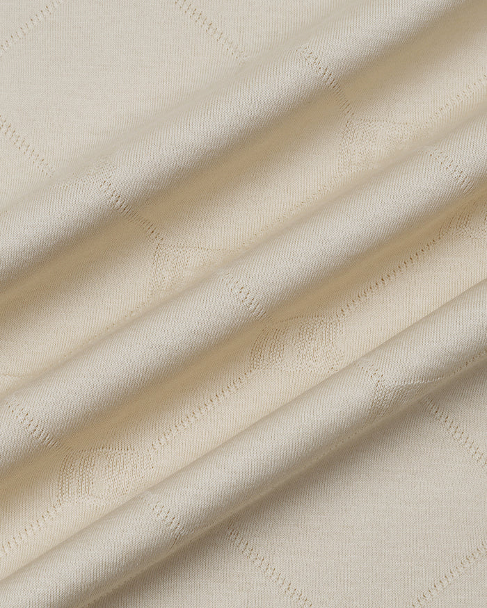 Off White Textured Polo - Full