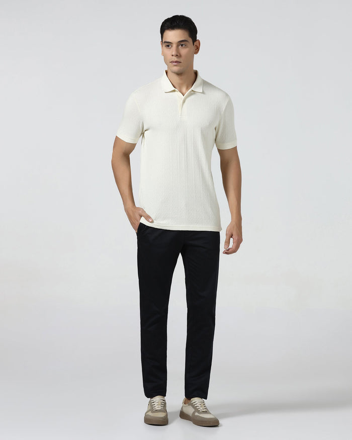 Off White Textured Polo - Yeom