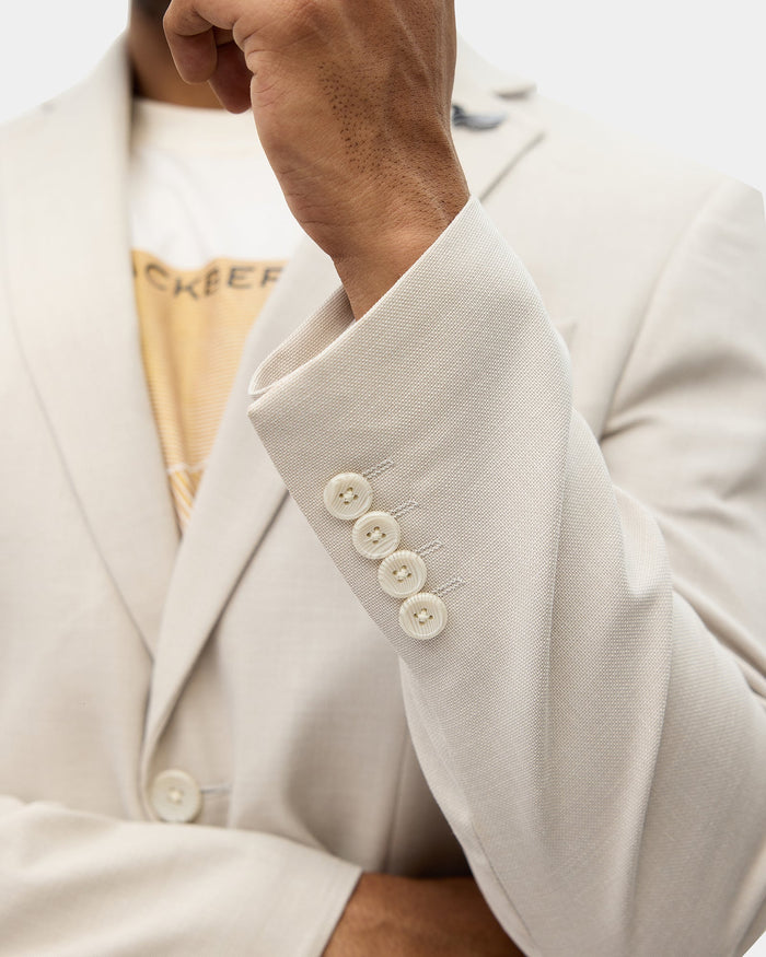 Off White Two Piece Textured Suit - Heckle